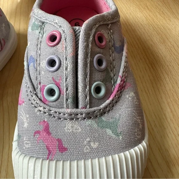 Cat & Jack Rory Unicorn Slip On Sneakers in Gray/Pink - Girls Size 6 NWT, Target - Picture 8 of 16